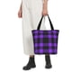 thumbnail image 5 of Disketp Purple Buffalo Plaid for Women’s Casual Shoulder Tote Bag Cross-body Handbags for Shopping, Travel and Daily Use, 5 of 6