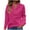 Hot Pink # long sleeve shirts, variant on Oksale Long Sleeve Shirts for Women with Hood Loose Fit Textured Hoodies with Pockets Button Tops for Going Out Hot Pink M