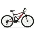 thumbnail image 3 of Hyper Bicycles 26" Shocker Mountain Bike, Adults 14+, Black and Red, 3 of 9