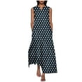 thumbnail image 2 of Summer Dresses for Women 2025, Women's Summer Sexy Fashion Printing Sleeveless V-Neck Dress(Black,S), 2 of 5