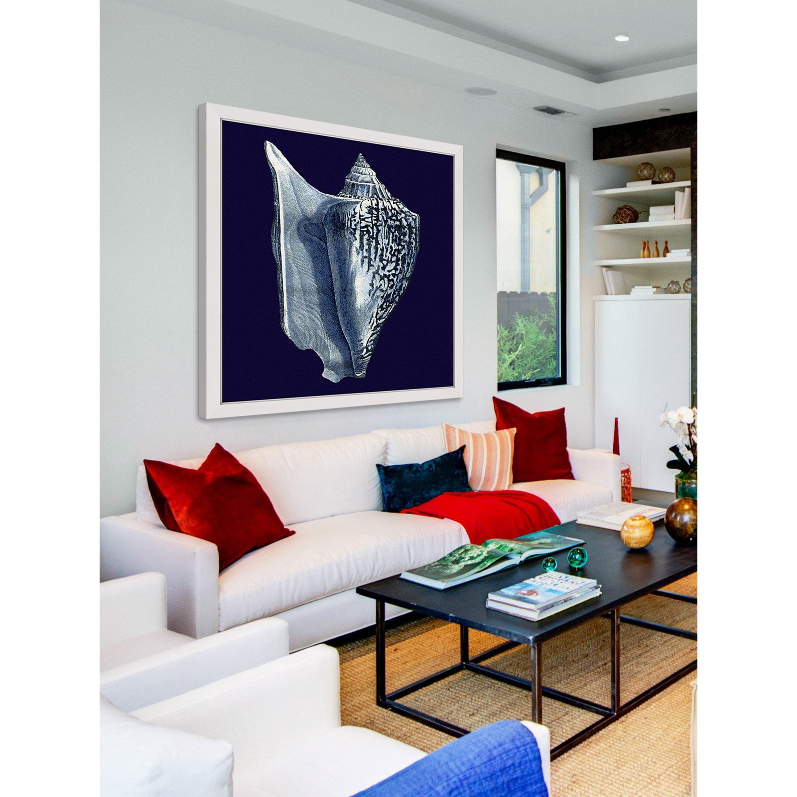 Marmont Hill "Indigo Shell I" Framed Painting Print