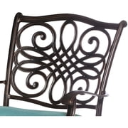 Hanover Traditions 7-Piece Outdoor Patio Dining Set with Rust-Free Aluminum Dining Table, 4 Elegant Dining Chairs and 2 Swivel Rockers with Blue Cushions| TRADDN7PCSW-BLU