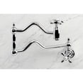 thumbnail image 2 of Kingston Brass KS2101AX Heritage Two-Handle 1-Hole Wall Mount Pot Filler Faucet in Polished Chrome, 2 of 8