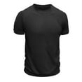 thumbnail image 3 of Jinhomg Vintage Mens T Shirts Dressy Casual Solid Color Waffle Tees Lightweight Comfy Short Sleeve Crew Neck Pullover 2025 Spring Summer Tops Sales Today Black L, 3 of 7