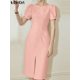 thumbnail image 1 of VONDA-vestido de oficina elegante para mujer, vestido Midi informal de manga larga, Color liso, para verano, 2024, 1 of 5