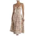 thumbnail image 2 of FcBaudy Robe Sans Manches à Col Rond, Robes d'Été pour Femmes, Robes pour Femmes Robe Débardeur Imprimée à Taille Mi-Haute Fendue Robe pour Femmes, 2 of 4