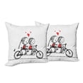 thumbnail image 6 of Ambesonne Love Throw Pillow Cover 2 Pack, Couple Cycling Together, 16", Black White Scarlet, 6 of 6