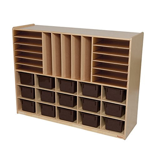 Wood Designs 14002 Multi-Storage (15) with Brown Trays