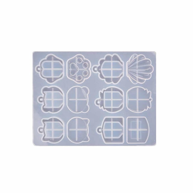 Riwesomey Cubiertas de llaves Moldes de fundición de resina Moldes de espejo de silicona Colgante Joyería Moldes de epoxi para hacer tapas de llaves DIY Artesanía Riwesomey TO005188-00