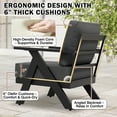 thumbnail image 4 of EAGLE PEAK Urban Slate Modern Patio Accent Chair Set of 4 with Thick Cushions, Black/Gray, 4 of 8