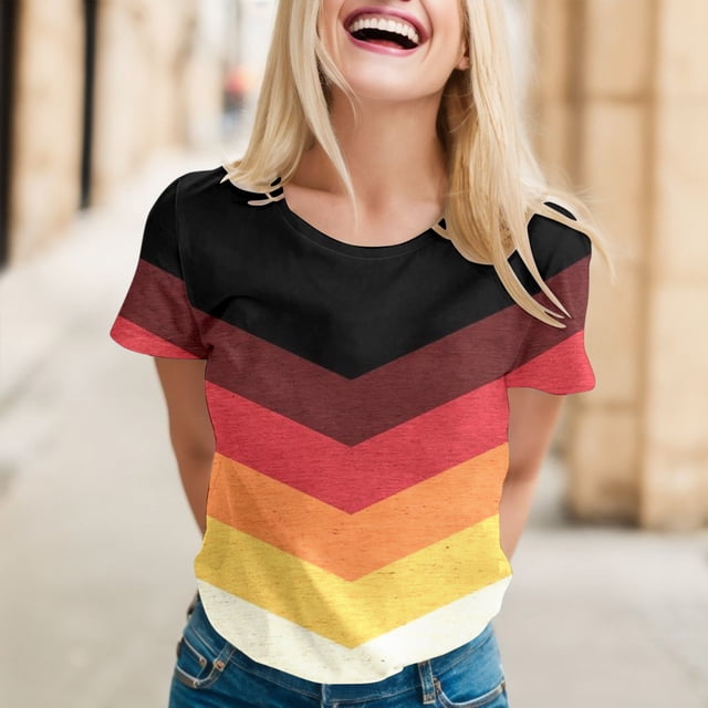 T-shirt Décontracté Imprimé à Manches Courtes Col Rond pour Femmes, Chemises de Compression à Manches Courtes en Spandex, T-Shirt de Course à Manches Longues pour Femmes, Hauts d'Entraînement Décontractés pour Femmes, Raglan Décontracté