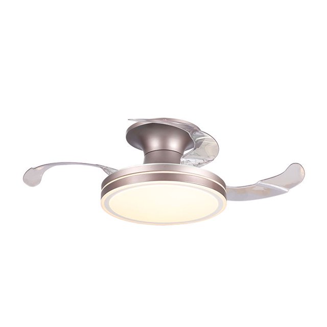 Room Abs Blade 42 pulgadas Control remoto invisible Configuración de tiempo Led Lámpara de ventilador de techo moderna Sincero Hogar