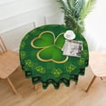thumbnail image 2 of Saint Patricks Day Tablecloth 60 Inch Round Wrinkle Free Green Shamrock Table Cloth Suitable for Kitchen Decorantion / Indoor and Outdoor Dining Table / Party / Picnic, 2 of 6