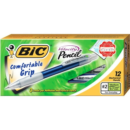 BIC Velocity Mechanical Pencil, 0.7mm, Black, 1-Dozen