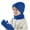 Blue, variant on Kids Winter Beanie Hat Scarf Gloves Set for 3-8 Years Old Boys Girls Winter Knit Warm Fleece Lined Kids Hat Scarf Gloves Set