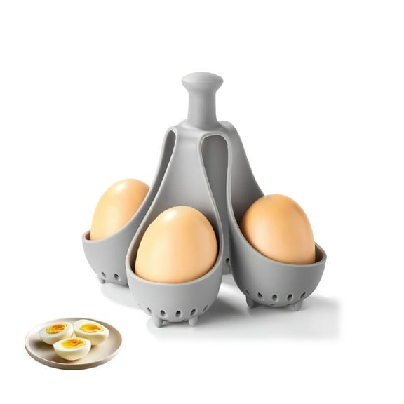 Hard Boiled Egg Boiler,Silicone Freestanding Egg Cooker for Home,1Pack Reusable Dishwasher Safe Kitchen Tool for Campers,Home