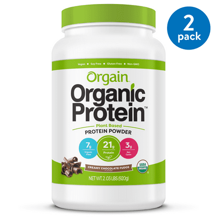 (2 Pack) Orgain Organic Vegan Protein Powder, Chocolate, 21g Protein, 2.0 (Best Protein Powder For Height Increase)