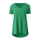 thumbnail image 4 of Puntoco 2024 mujeres verano moda tops mujer verano sólido cuello en V suelta manga corta tops camiseta blusa, 4 of 5