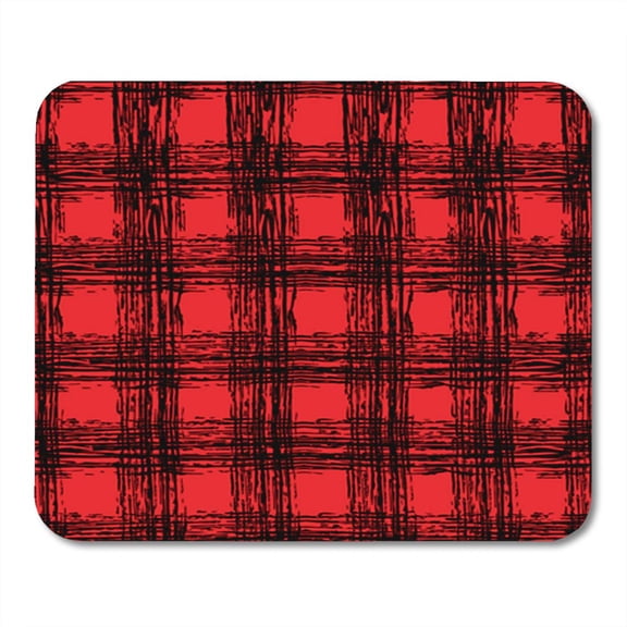 SIDONKU Plaid Scottish Classic Black and Red Tartan Pattern Lumberjack Mousepad Mouse Pad Mouse Mat 9x10 inch