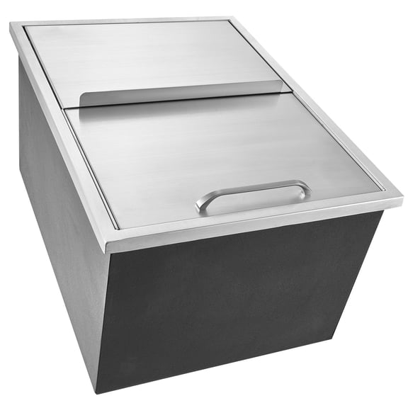 40.9 QT Stainless Steel Ice Cooler with Sliding Cover, Heavy-Duty Ice Chest for Outdoor Kitchen, Bar, Camping – Drain Plug Included