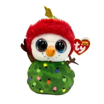 Ty Beanie Boos - Garland the Christmas Tree Snowman – Glitter Eyes - Stuffed Animal