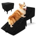 thumbnail image 1 of Escaleras para Mascotas, Rampa para Perros, Plegable, se Puede Utilizar como Taburete para Ahorrar Espacio, 35CM de Alto, Adecuada para Perros Pequeños y Gatos (Negro), 1 of 7
