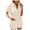 Beige, variant on EDFBUYKRS Female Women Pants Casual Linen Pants Women Petite Straight Leg Women Fashion Solid Lapel Short Sleeve Pocket Straight Shorts Romper S