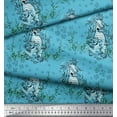 thumbnail image 3 of Soimoi Rayon Fabric Clover Grass & Lion Animal Decor Fabric Printed Yard 56 Inch Wide, 3 of 3
