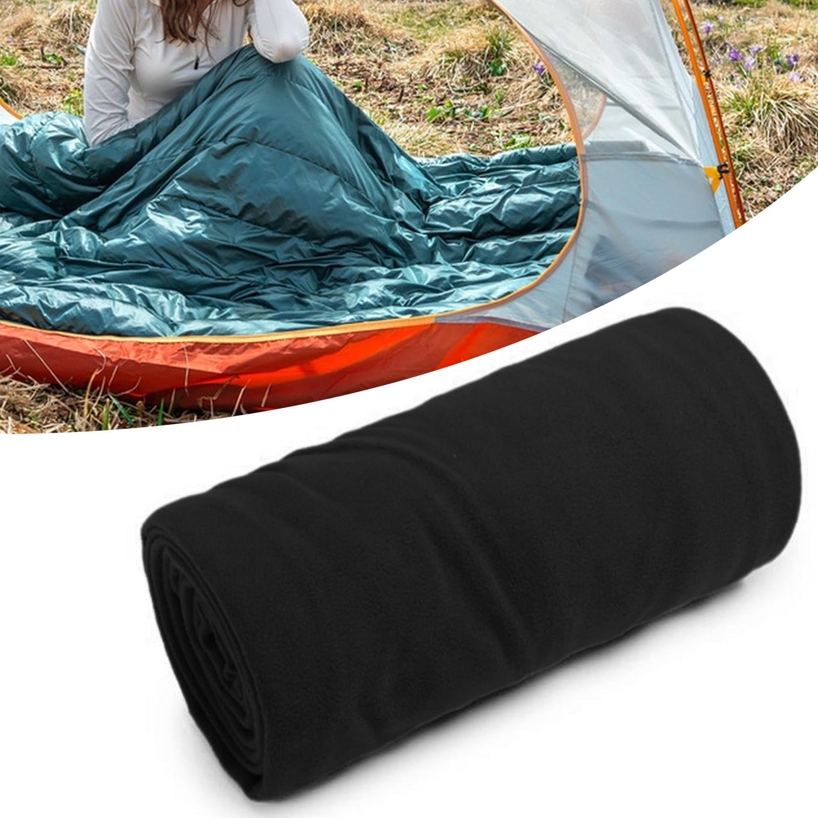 Colaxi Fleece Sleeping Bag Liner Portable for Indoor Backpacking Outdoor Activities Black