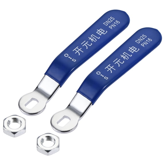 Uxcell Iron Chrome Plated Replacement Lever Handle for DN25 Ball Valve 2 Pack