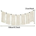 thumbnail image 3 of 42.5"x 9" Macrame Wall Hanging Curtain Fringe Garland Banner Bohemian Wall Decor Crafts-Home Decor Artisanal Woven Cotton Boho Decor Tapestry Cotton - Tapestry Wall Hanging, 3 of 7