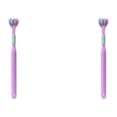 thumbnail image 1 of relayinert Macaron Color Toothbrush Vibrant And Stylish Plastic Three Head Toothbrush For Cleaning 418 Dream Purple Ad 2Set, 1 of 6