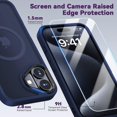 thumbnail image 3 of 3-in-1 Entronix Bundle for iPhone 16, Magnetic Sturdy Matte Case 2 Screen Protector, Navy, 3 of 8