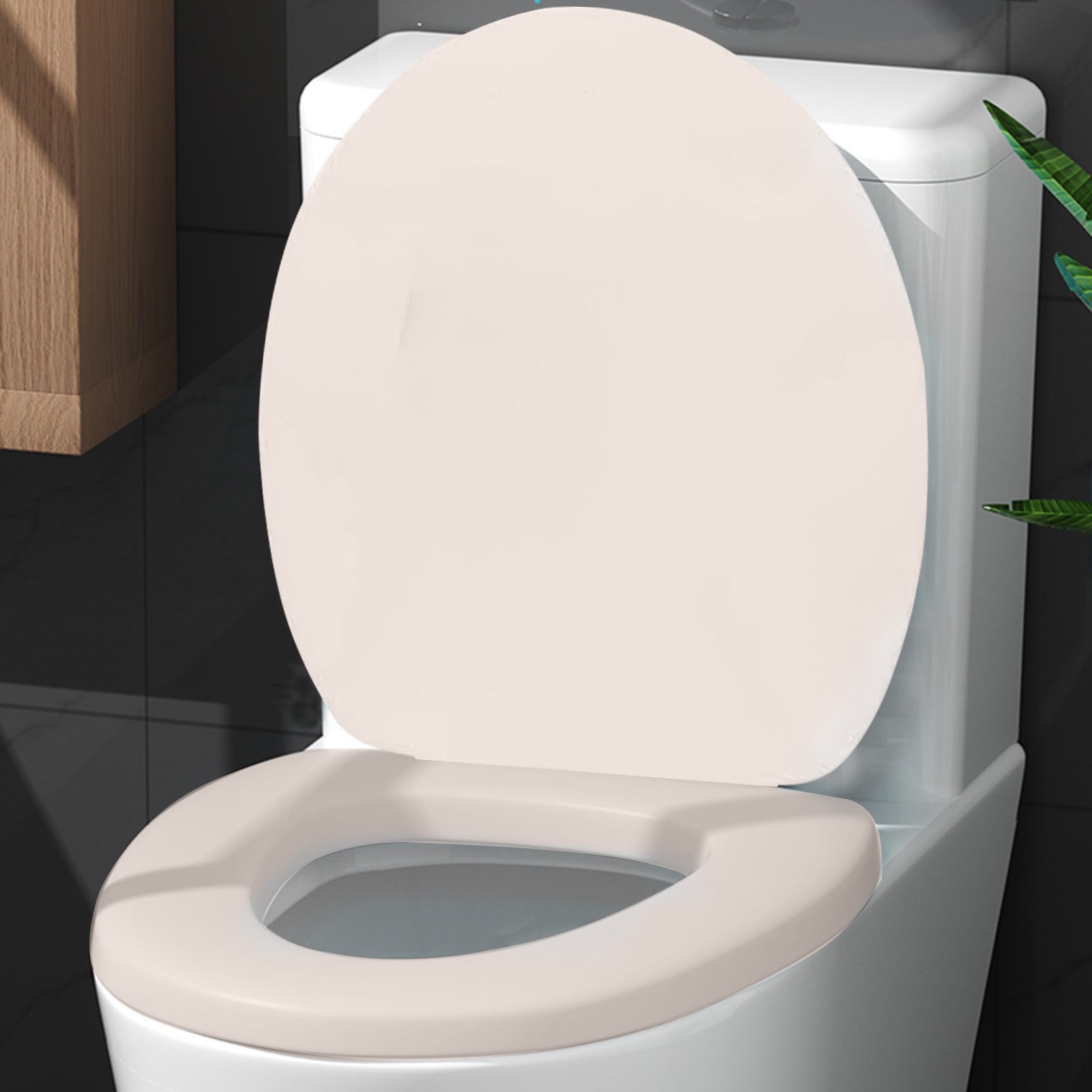 Toilet Seat under $5! Cagogo Round Toilet Seat, Soft Close Toilet Seat, Durable Plastic Toilet Seat with Cover, Easy Installation Toilet Seat for Standard Round Toilets, Quiet Closing Hinge