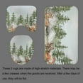 thumbnail image 4 of 4PCS Deer Shower Curtain Set, Country Mountain Pine Tree Foggy Woodland Elk Birds Wildlife Animals Hunting Lake Cabin Rustic Farmhouse Bathroom Decor, Non-Slip Bath Mat, Crescent Moon, 4 of 7