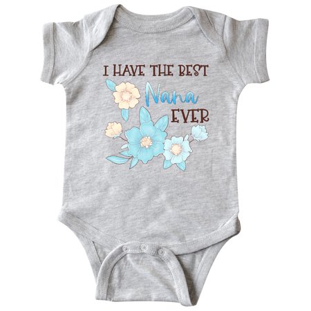 

Inktastic I Have the Best Nana Ever with Blue Flowers Gift Baby Boy or Baby Girl Bodysuit