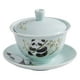 thumbnail image 1 of 1 juego de taza de té de cerámica con forma de panda y platillo con tapa, estilo chino, taza kawaii, regalo para amantes y entusiastas del té, 1 of 8