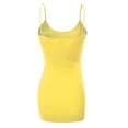 thumbnail image 3 of Essential Basic Women Basic Built In Bra Spaghetti Strap Cami Top Tank - Yellow, M, 3 of 5