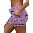 thumbnail image 3 of Frontwalk Summer Beach Shorts for Women Striped Casual Sports Short Pants Drawstring Elastic Waist Shorts, 3 of 3