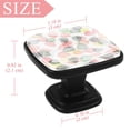 thumbnail image 3 of 4 Pcs Square Cabinet Handle Cupboard Knob Drawer Pulls Handle Colorful Leaf Drawer Knobs with Screws Furniture Decoration, 3 of 5