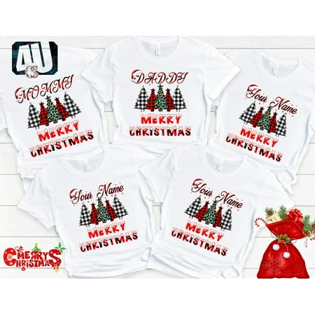 

Family Christmas Matching T Shirts Pajamas Tees Gift Shirt Personalized Holiday.
