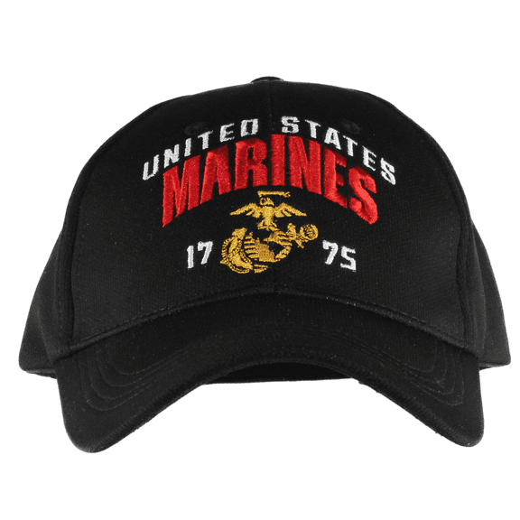 United States Marines Corps Black Performance Emblem Cap