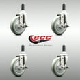 thumbnail image 2 of 5 Inch 316SS Gray Poly Swivel 1 Inch Expanding Stem Caster Set Brake SCC, 2 of 2
