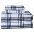 thumbnail image 1 of Pointehaven Ensemble de Feuilles de Flanelle Imprimées Poids Lourd Grand, Bleu Plaid, 1 of 1