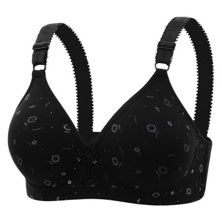TIANEK Bras for Women Plus Size Push up Front Closure Wirefree Bra Lightweight Back-Smoothing Bras