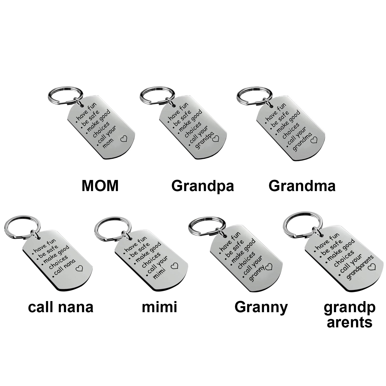 Have Fun Be Safe Make Good Choices and Call Your Dad Stainless Steel Etched  Keychain Personalization Available 