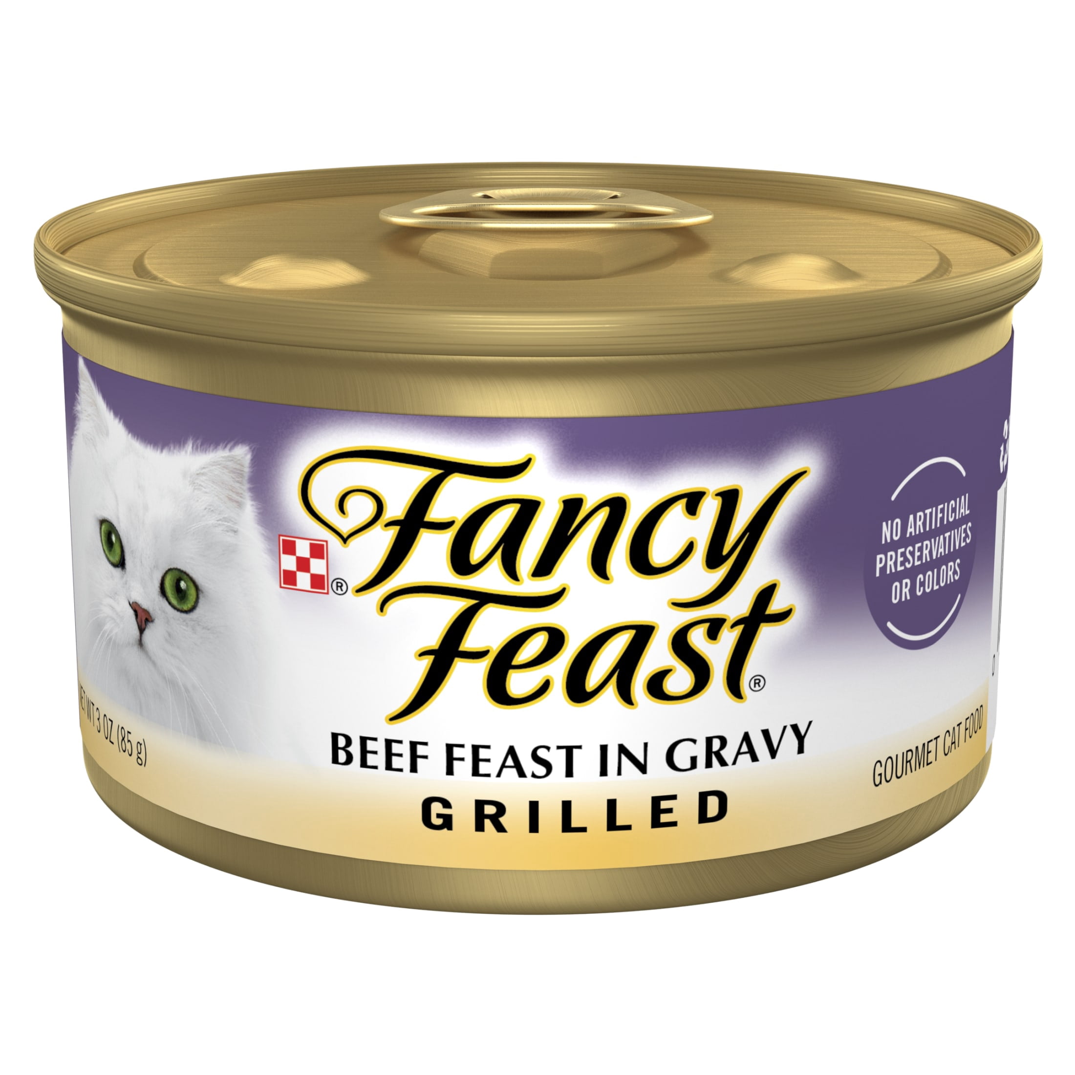 (24 pack) Purina Fancy Feast Grilled Kitten Food, Wet Cat Food, Beef Feast in Gravy, 3 oz Can