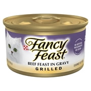 Purina Fancy Feast Grilled Kitten Food, Wet Cat Food, Beef Feast in Gravy, 3 oz Can
