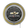 thumbnail image 2 of Chevrolet Chrome Double Rung Neon Clock - Chevy Racing, 2 of 6