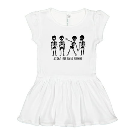 

Inktastic It s Okay to be a Little Different Skeletons Girls Toddler Dress